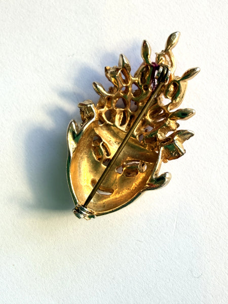 Asian Face Mask Vintage Brooch-Vintageonline-Vintage Online