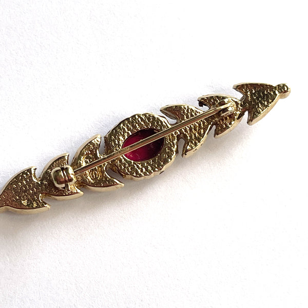 Attwood & Sawyer Faceted Ruby Crystal Vintage 80's Rhinestone Brooch-Attwood and Sawyer-Vintage Online