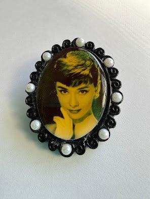 Audrey Hepburn Hand Crafted Vintage Brooch-Vintageonline-Vintage Online