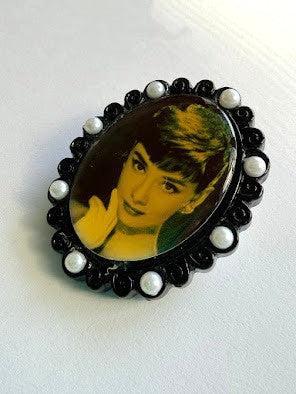 Audrey Hepburn Hand Crafted Vintage Brooch-Vintageonline-Vintage Online