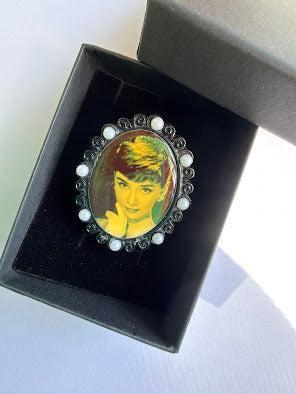 Audrey Hepburn Hand Crafted Vintage Brooch-Vintageonline-Vintage Online