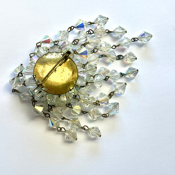 Aurora Borealis Crystal Cha Cha Vintage Brooch-Vintageonline-Vintage Online