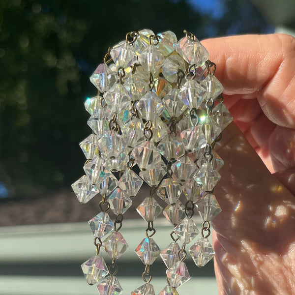 Aurora Borealis Crystal Cha Cha Vintage Brooch-Vintageonline-Vintage Online