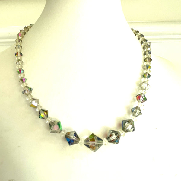 Aurora Borealis Crystal Vintage 50's Necklace-Vintageonline-Vintage Online