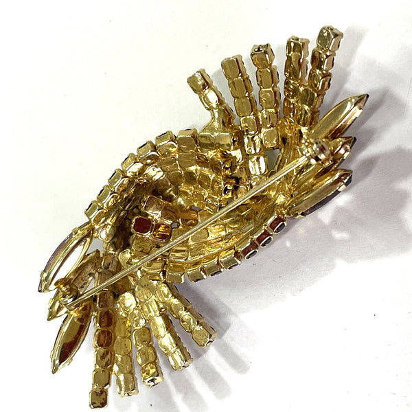 Aurora Borealis & Purple Rhinestone 60's Brooch-Vintageonline-Vintage Online