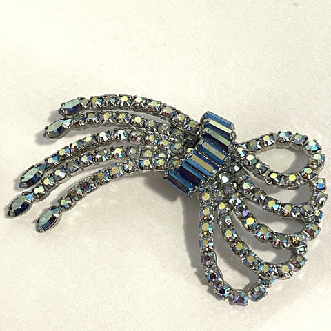 Aurora Borealis Rhinestone 60's Designer Brooch-Tammy Jewels-Vintage Online
