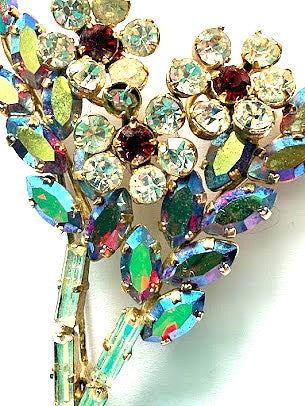 Aurora Borealis Rhinestone Vintage 60's Brooch-Vintageonline-Vintage Online