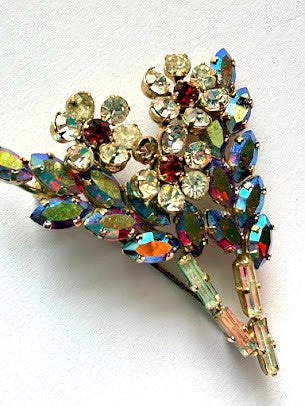 Aurora Borealis Rhinestone Vintage 60's Brooch-Vintageonline-Vintage Online