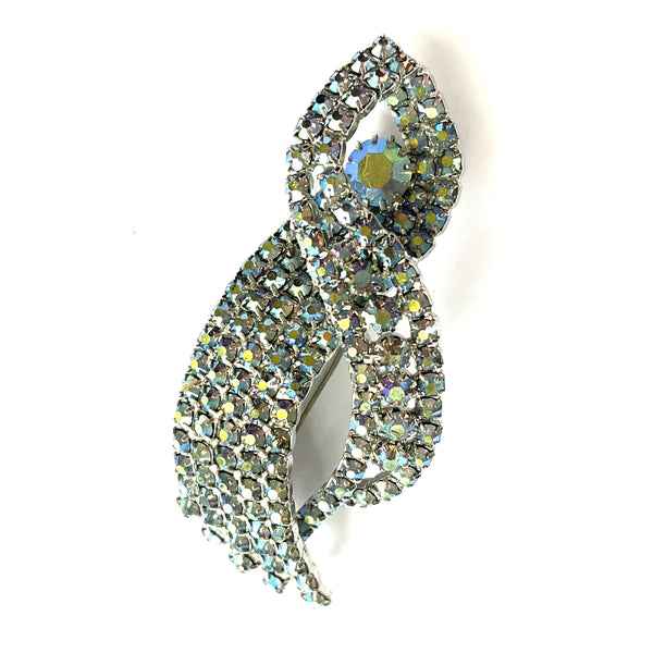 Aurora Borealis Rhinestone Vintage Brooch