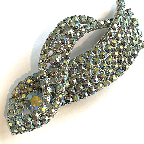 Aurora Borealis Rhinestone Vintage Brooch