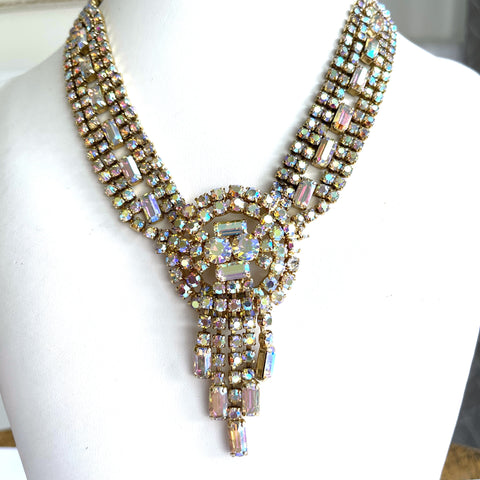 Aurora Borealis Vintage Rhinestone Choker-Vintageonline-Vintage Online