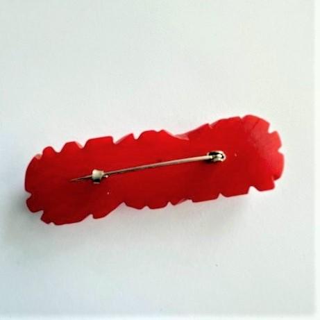 Bakelite Carved Red Vintage Brooch-Vintageonline-Vintage Online