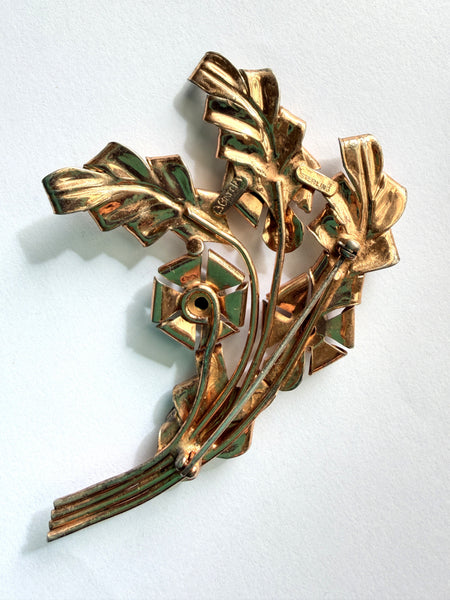 Barclay Vintage 1940's Sterling Rhinestone Spray Brooch-Barclay USA-Vintage Online