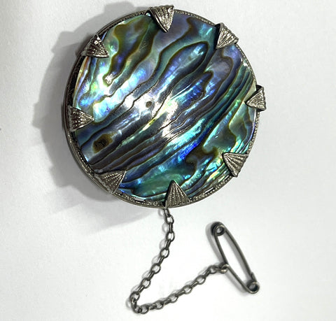 Beautiful Paua Shell Vintage Brooch-Vintage Online-Vintage Online