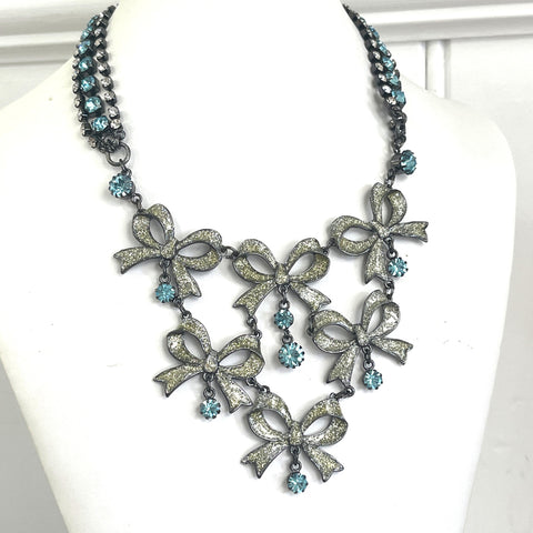 Betsey Johnson Designer Pre 2010 Bow Necklace-Betsey Johnson USA-Vintage Online
