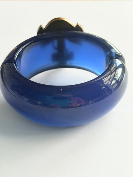 Betsey Johnson Lucite Nautical Anchor Cuff Bracelet-Betsey Johnson-Vintage Online