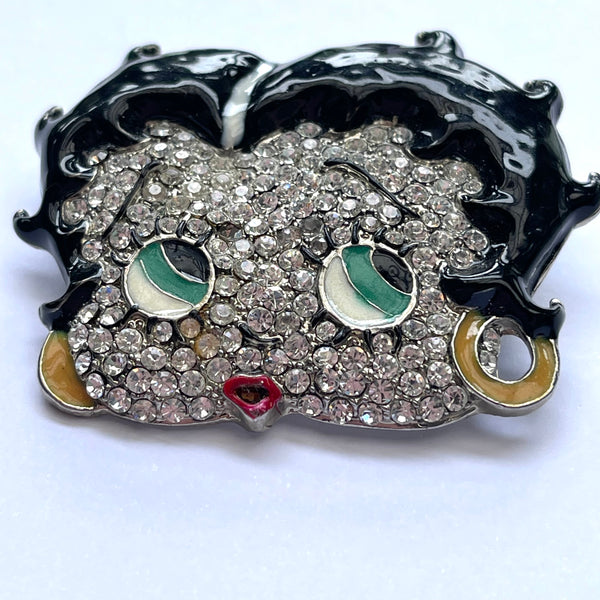 Betty Boop Vintage Rhinestone Pin Brooch-Vintageonline-Vintage Online