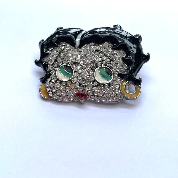 Betty Boop Vintage Rhinestone Pin Brooch-Vintageonline-Vintage Online