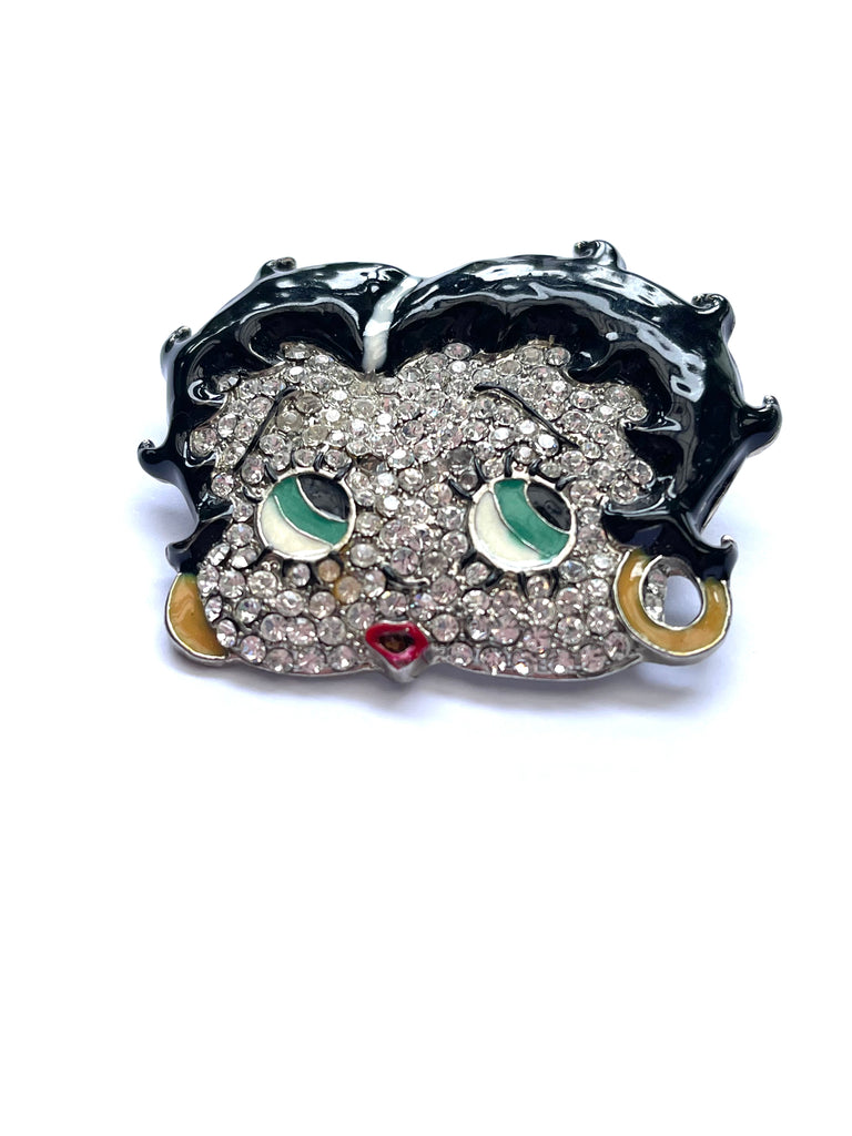 Betty Boop Vintage Rhinestone Pin Brooch-Vintageonline-Vintage Online