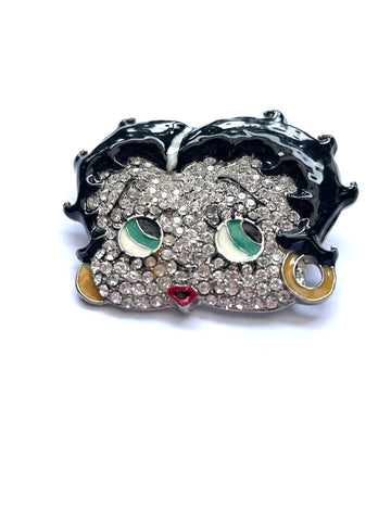 Betty Boop Vintage Rhinestone Pin Brooch-Vintageonline-Vintage Online