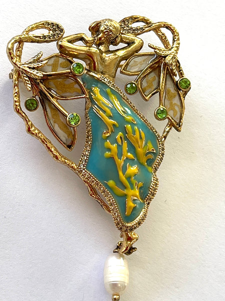 Bijoux Paris Art Nouveau Style Pendant Brooch-Bijoux Paris-Vintage Online