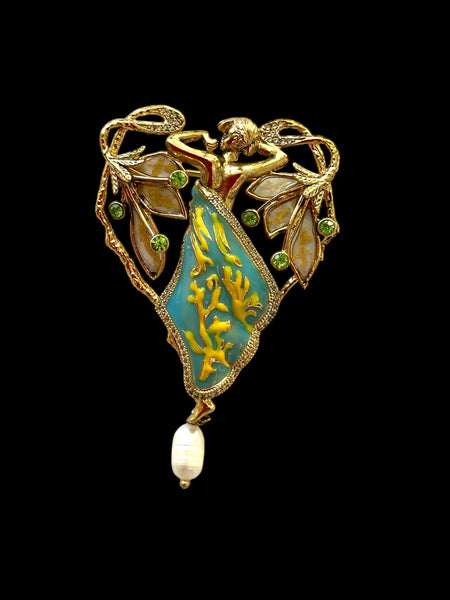 Bijoux Paris Art Nouveau Style Pendant Brooch-Bijoux Paris-Vintage Online
