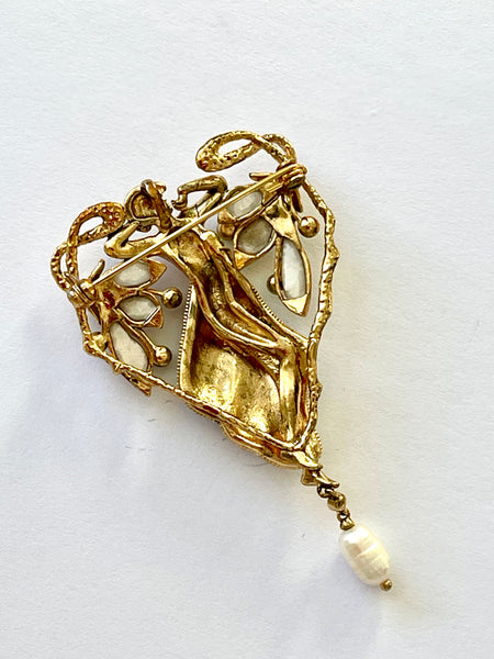 Bijoux Paris Art Nouveau Style Pendant Brooch-Bijoux Paris-Vintage Online