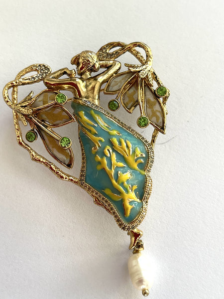 Bijoux Paris Art Nouveau Style Pendant Brooch-Bijoux Paris-Vintage Online