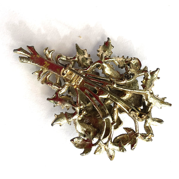 Birthday Brooch For December Christmas Rose by Exquisite UK 1960's-Exquisite Jewellery Co, UK-Vintage Online