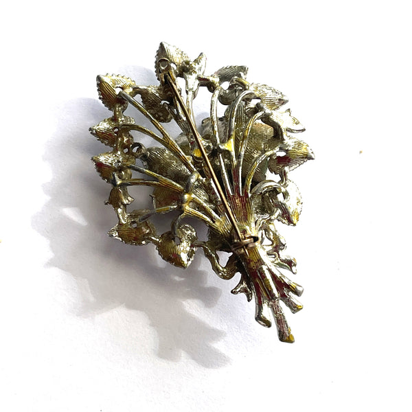 Birthday Brooch For March Violets by Exquisite UK 1960's-Exquisite UK-Vintage Online