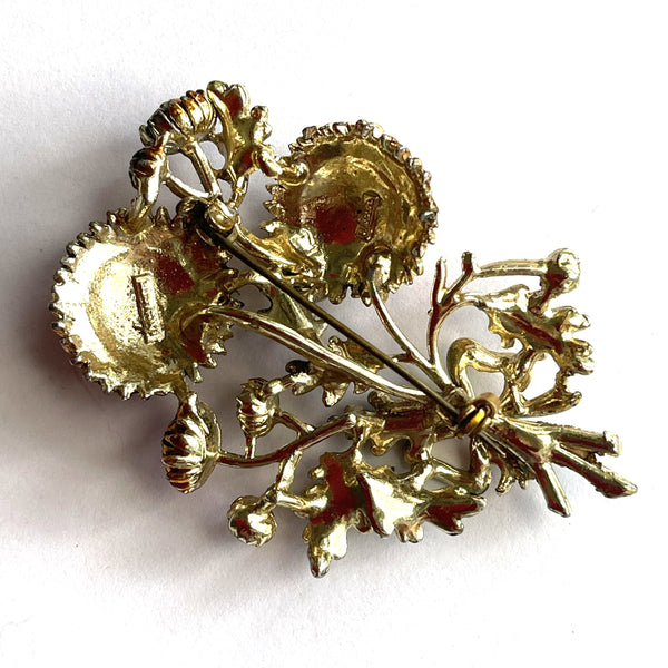 Birthday Brooch For November Chrysanthemum Exquisite UK 1960's-Exquisite UK-Vintage Online