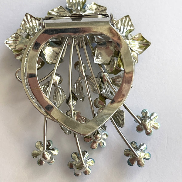 Blue Daisy Crystal Mid Century Dress Clip-Vintageonline-Vintage Online
