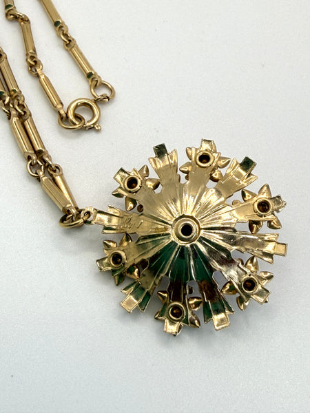 Blue Rhinestone Pendant Chain-Vintageonline-Vintage Online