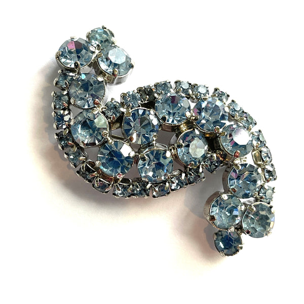 Blue Rhinestone Vintage Brooch-Vintageonline-Vintage Online