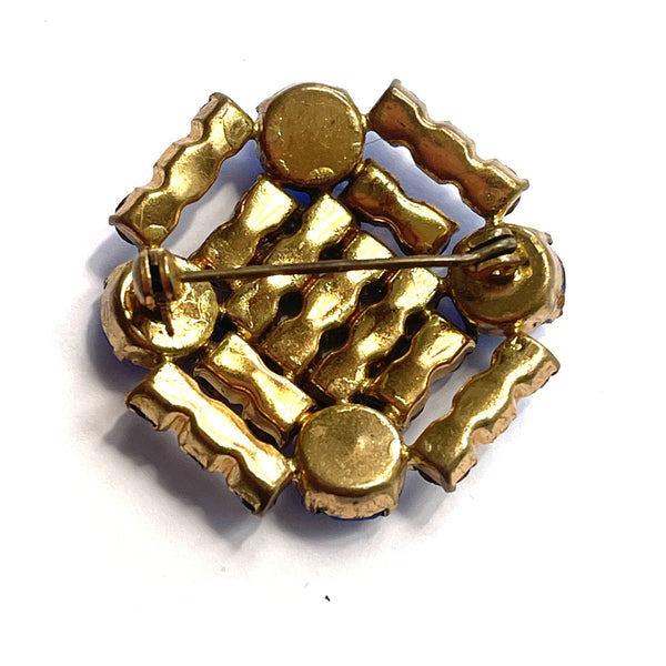 Blue Rhinestone Vintage Brooch-Vintageonline-Vintage Online