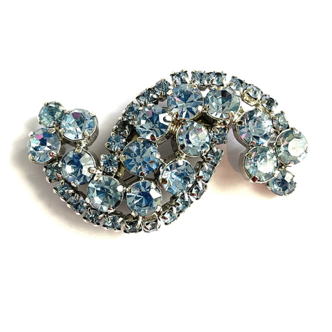 Blue Rhinestone Vintage Brooch-Vintageonline-Vintage Online