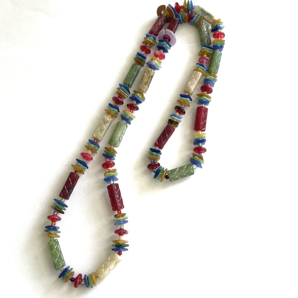 Boho Style 70's Bead Necklace-Vintageonline-Vintage Online
