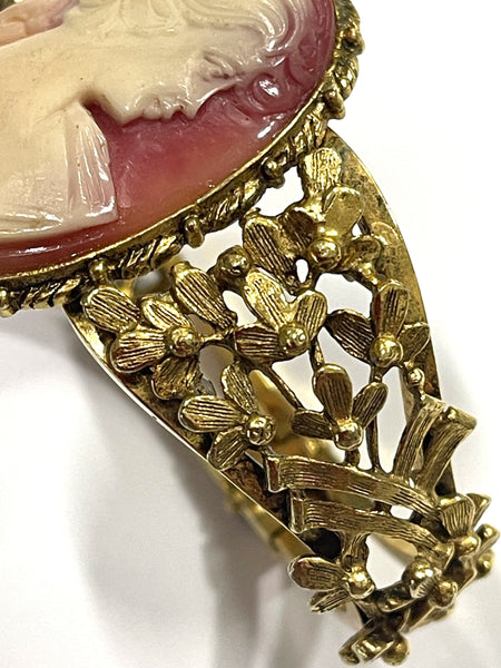 Cameo Filigree Clamper Bracelet-Vintageonline-Vintage Online