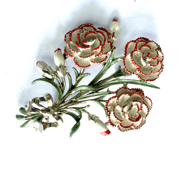 Carnation Birthday Brooch for October by Exquisite UK 1960-Exquisite Jewellery Co, UK-Vintage Online