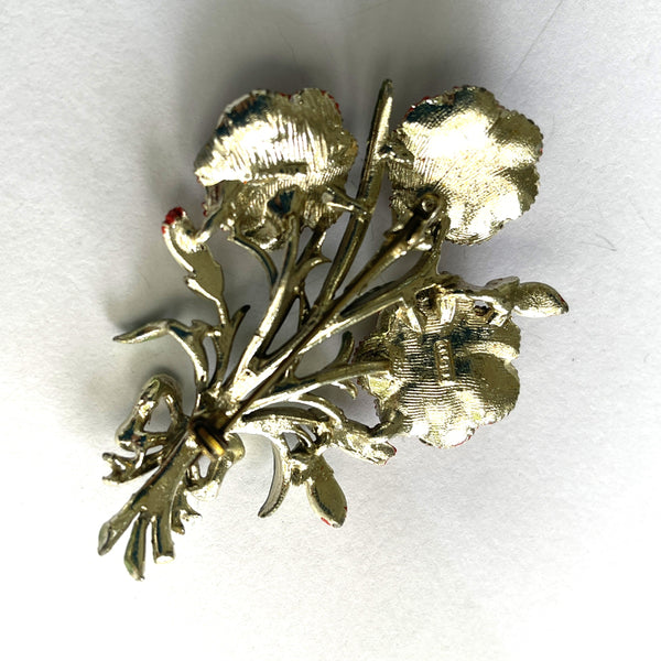 Carnation Birthday Brooch for October by Exquisite UK 1960-Exquisite Jewellery Co, UK-Vintage Online