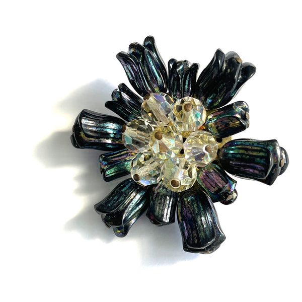 Carnival Glass Bead Vintage Brooch-Vintageonline-Vintage Online