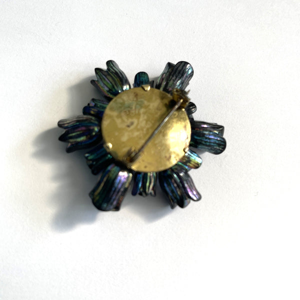 Carnival Glass Bead Vintage Brooch-Vintageonline-Vintage Online