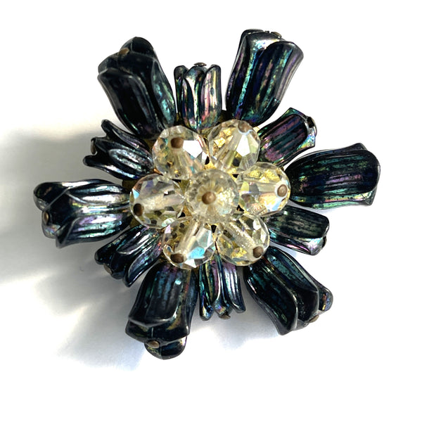 Carnival Glass Bead Vintage Brooch-Vintageonline-Vintage Online