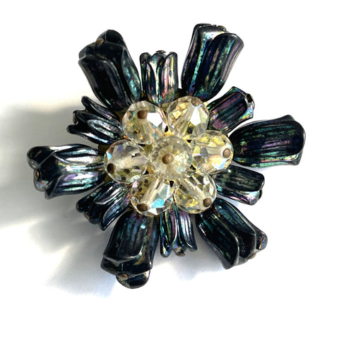 Carnival Glass Bead Vintage Brooch-Vintageonline-Vintage Online