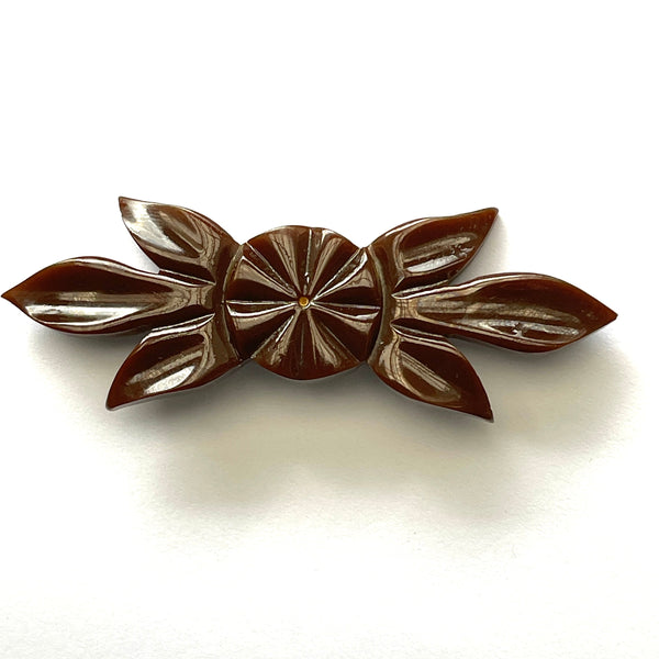 Carved Acrylic Vintage Brooch-Vintageonline-Vintage Online