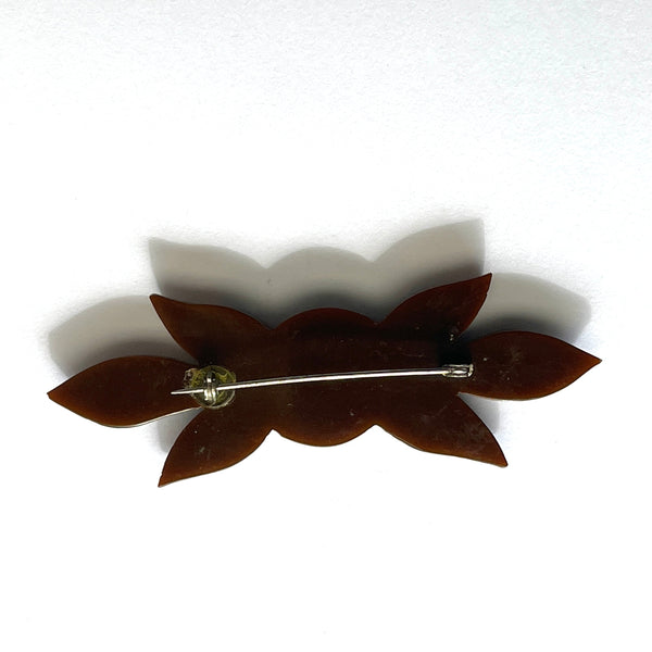 Carved Acrylic Vintage Brooch-Vintageonline-Vintage Online