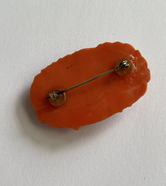 Carved Celluloid 1940's Vintage Brooch-Vintageonline-Vintage Online