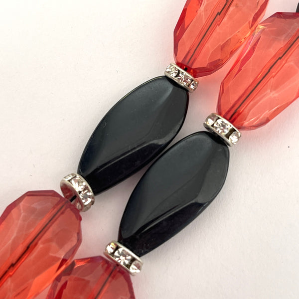 Carved Disc Acrylic Necklace-Vintageonline-Vintage Online