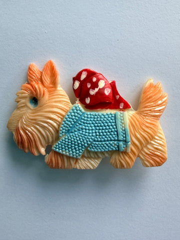 Celluloid Scottie Dog, Mid Century, Japan-Vintageonline-Vintage Online