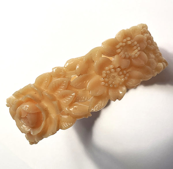 Celluloid Vintage Bangle Retro Roses and Daisies-Vintageonline-Vintage Online